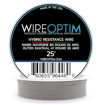 26 AWG Nichrome 80 Single Core - 36 AWG Kanthal A1 - Hybrid Resistance Wire - 25 Feet