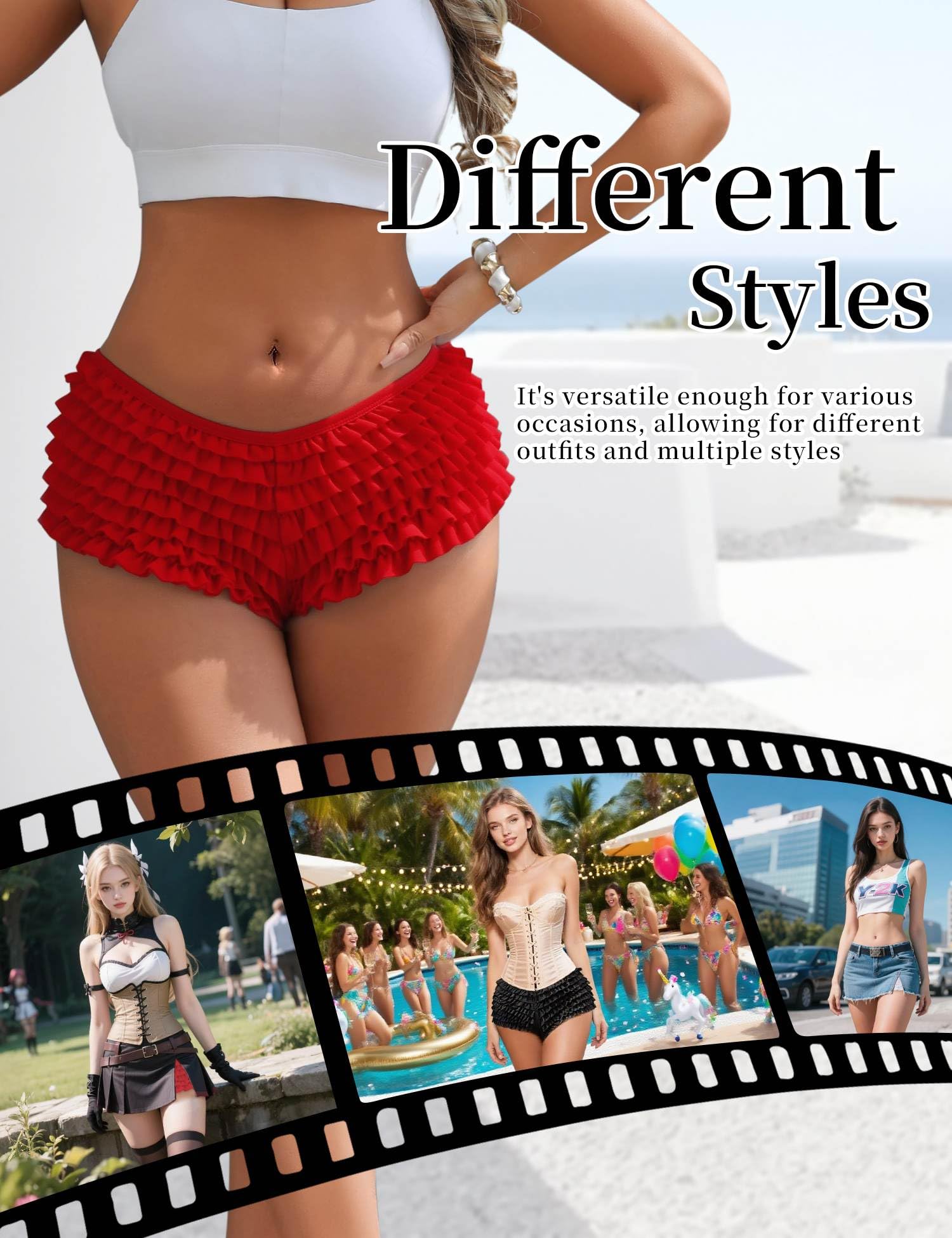 ohmydear - Bragas para mujer, con tanga, transpirable, gran cintura alta, elástica, sexy, elegante, caliente, ropa interior