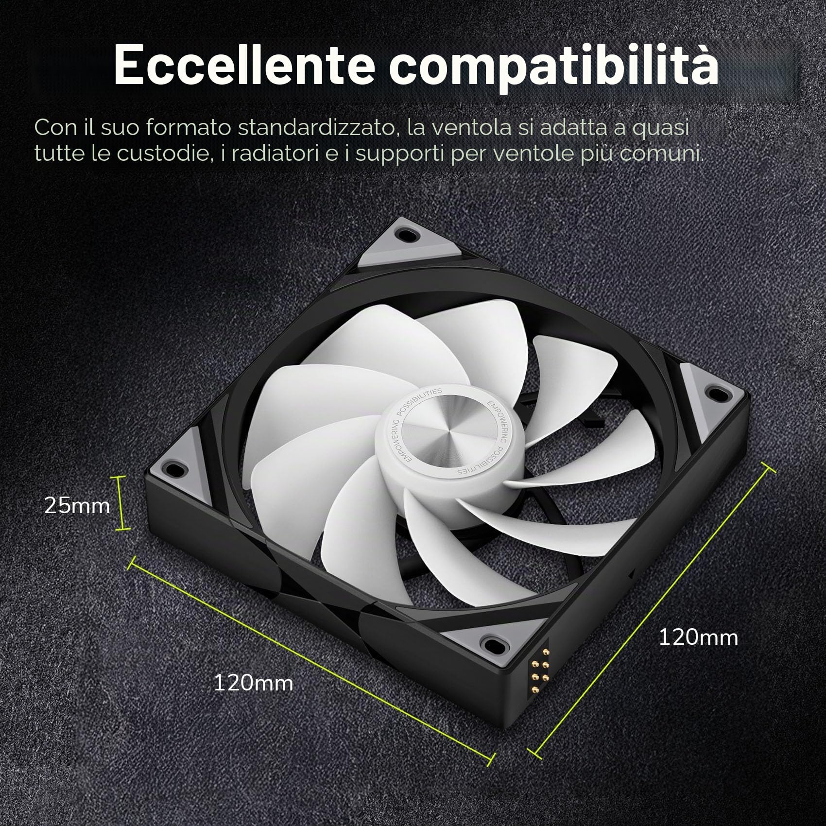 TRYX ROTA SL ARGB 120 Lama Inversa Nera – Ventola RGB PWM da 120mm in confezione da 3 per case PC e radiatori, collegamento a catena con cavo magnetico