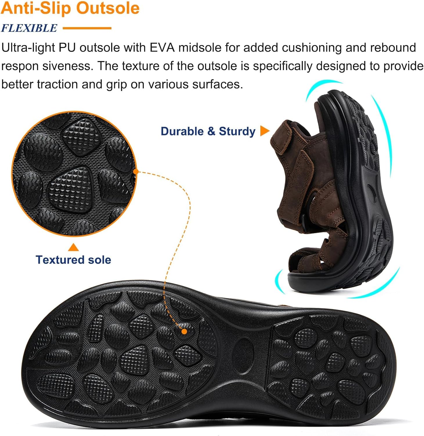 Mens Fisherman Leather Closed Toe Sandals Walking Dress Casual Sandalias Whith Memory Foam Summer Outdoor Athletic Adjustable Comfortable - Image 7