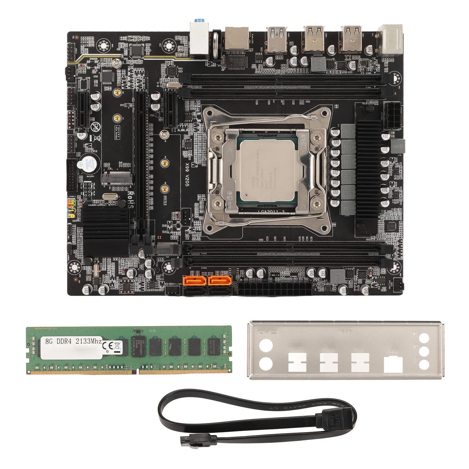 Gaming Motherboard, E5 2620 CPU 8G DDR4 Banco de Memoria Estable de Operación Rápida Ordenador Placa Base, DDR4 PC Placa Base