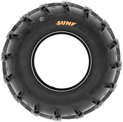 Miniatura 8 de Juego de 4 neumáticos SunF 25x8-12 delanteros y 25x10-12 traseros Deep Mud + Trail ATV UTV Off-Road Neumáticos, 6PR, sin cámara A050