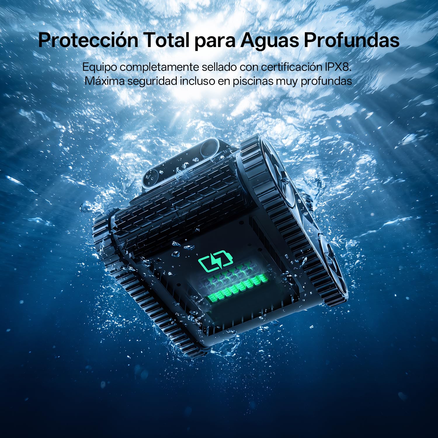 Ultenic Robot Piscina Limpiafondos y Paredes, Línea, Navegación S&N App | Limpieza Fondo/Paredes/Línea, 180min/150㎡, Autoaparcamineto, Filtro 180μm 3.5L, Control App, Automático y Inalámbrico