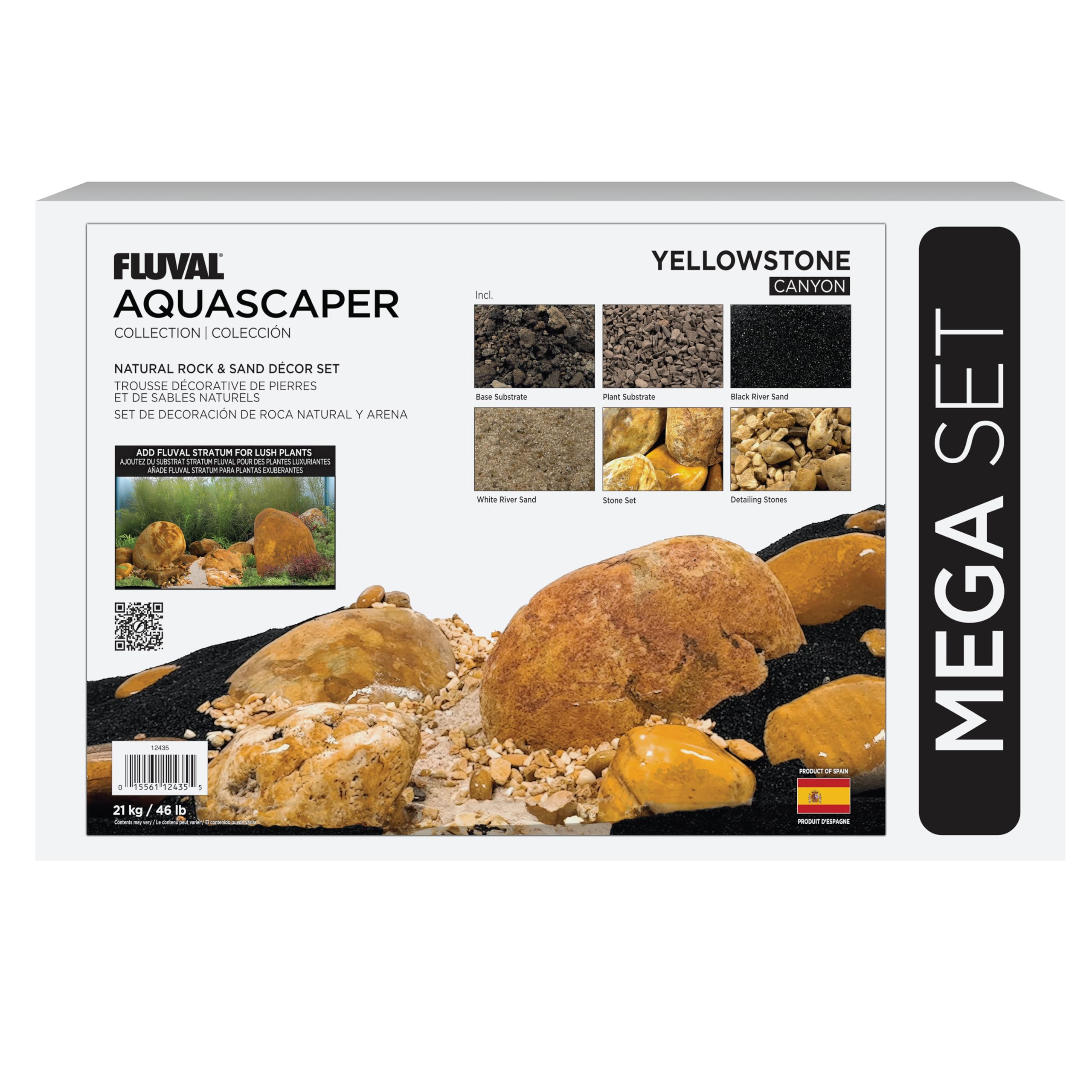 Fluval Aquascaper - Mega kit decorativo per acquario, pietra gialla