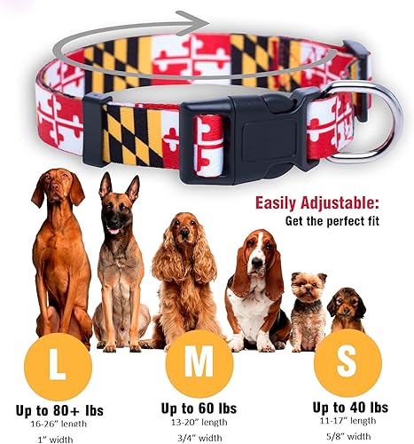 Miniatura 3 de Native Pup Collar para perro con la bandera de Maryland (Maryland, grande)