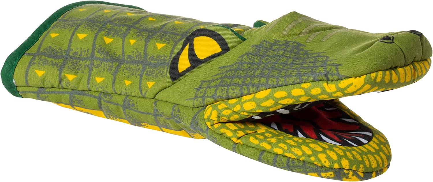 Novelty 3D Alligator Souvenir Oven Mitts Green (Pack of 2)