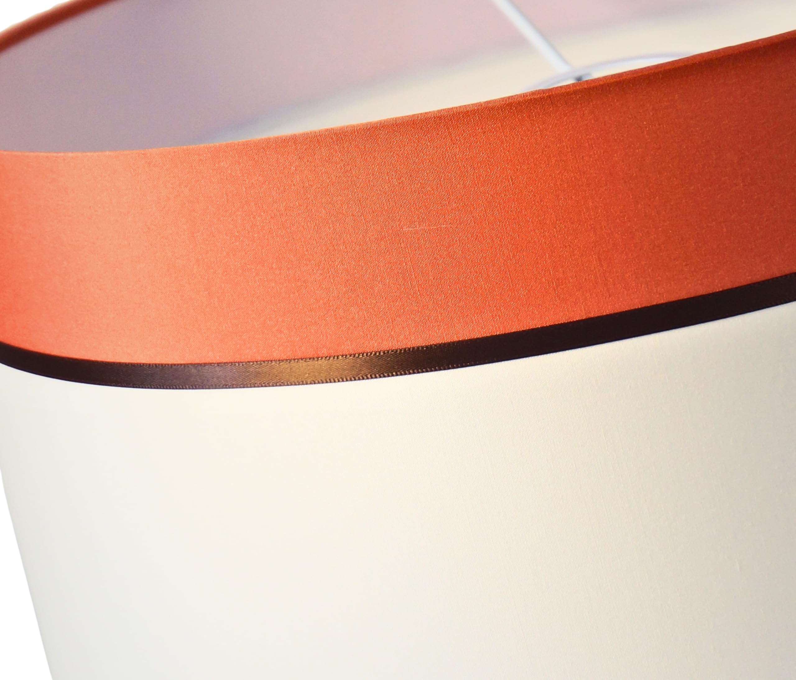 Zweifarbiger Lampenschirm Terracotta 40 cm aus Stoff, E27 & E14 | Für Tischlampen, Stehleuchten und Pendelleuchten. Elegantes zweifarbiges Design mit zeitlosem Charakter.