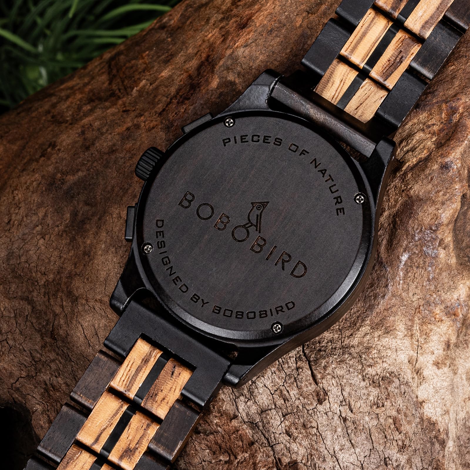 BOBO BIRD Herren Holz Chronograph Uhr - Handgefertigte Multifunktions-Quarz-Armbanduhr, leicht & stilvoll, ideal für Business & Freizeit, tolle Geschenkidee