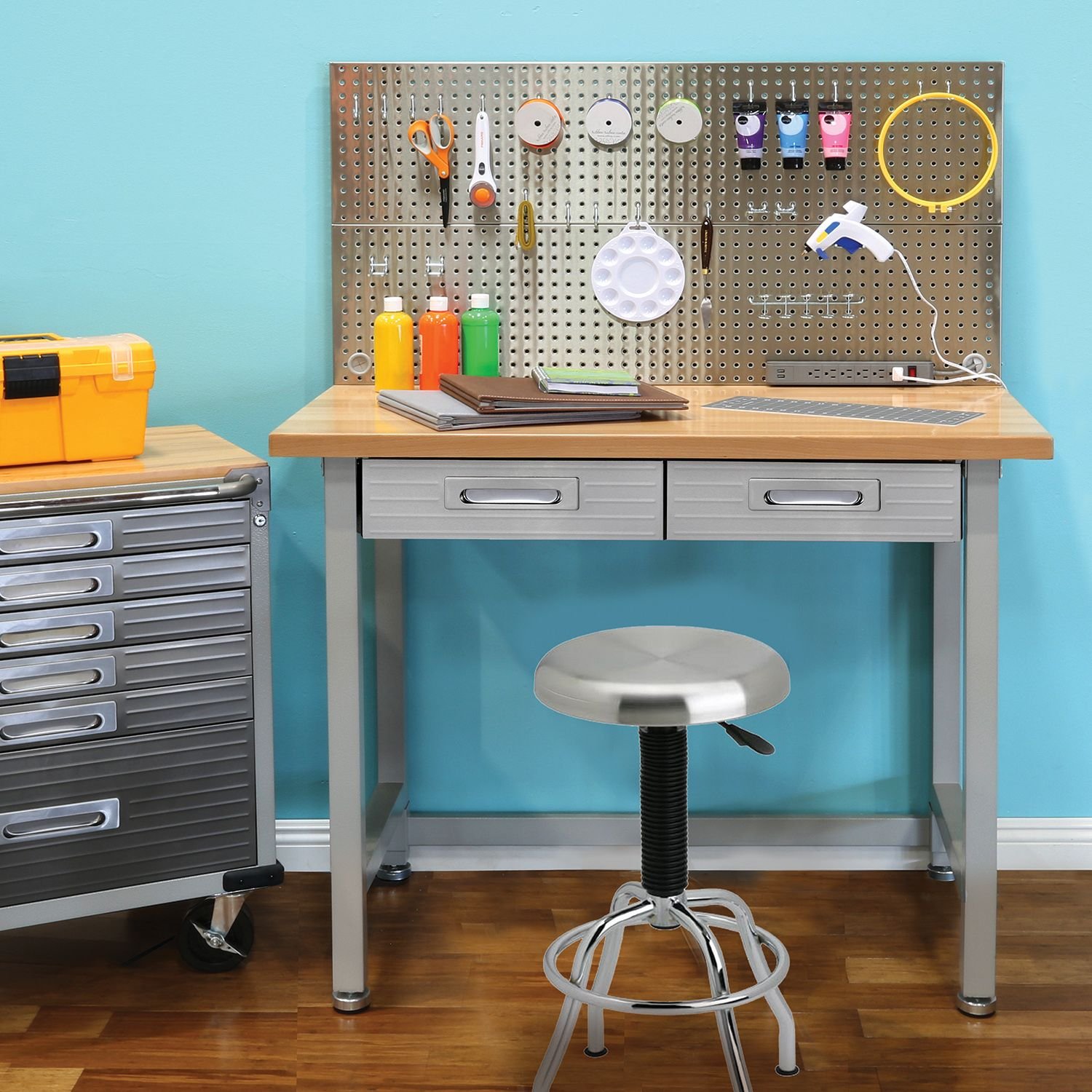 Seville Classics UltraHD Stainless Steel Pegboard Workcenter product thumbnail 6