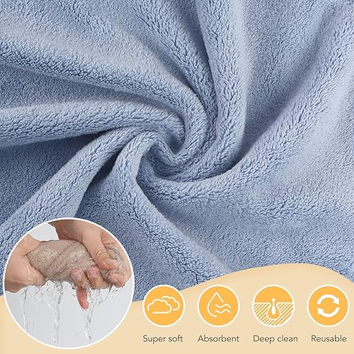 Vista 34 de SUNLAND Toallas faciales de microfibra reutilizables para quitar el maquillaje, paños faciales para baño, 11 x 11 pulgadas, paquete de 6