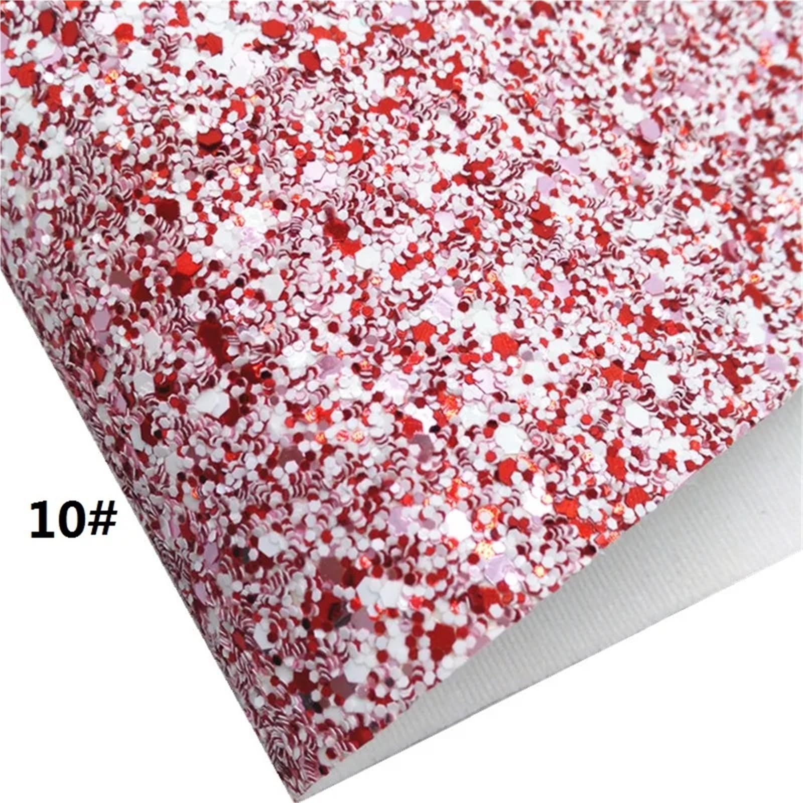 Tela de vinilo sintético con base fieltro cuero purpurina gruesa roja for manualidades, lazos, bolsos, mini rollo 30 x 134 cm para manualidades(7-30X134CM)