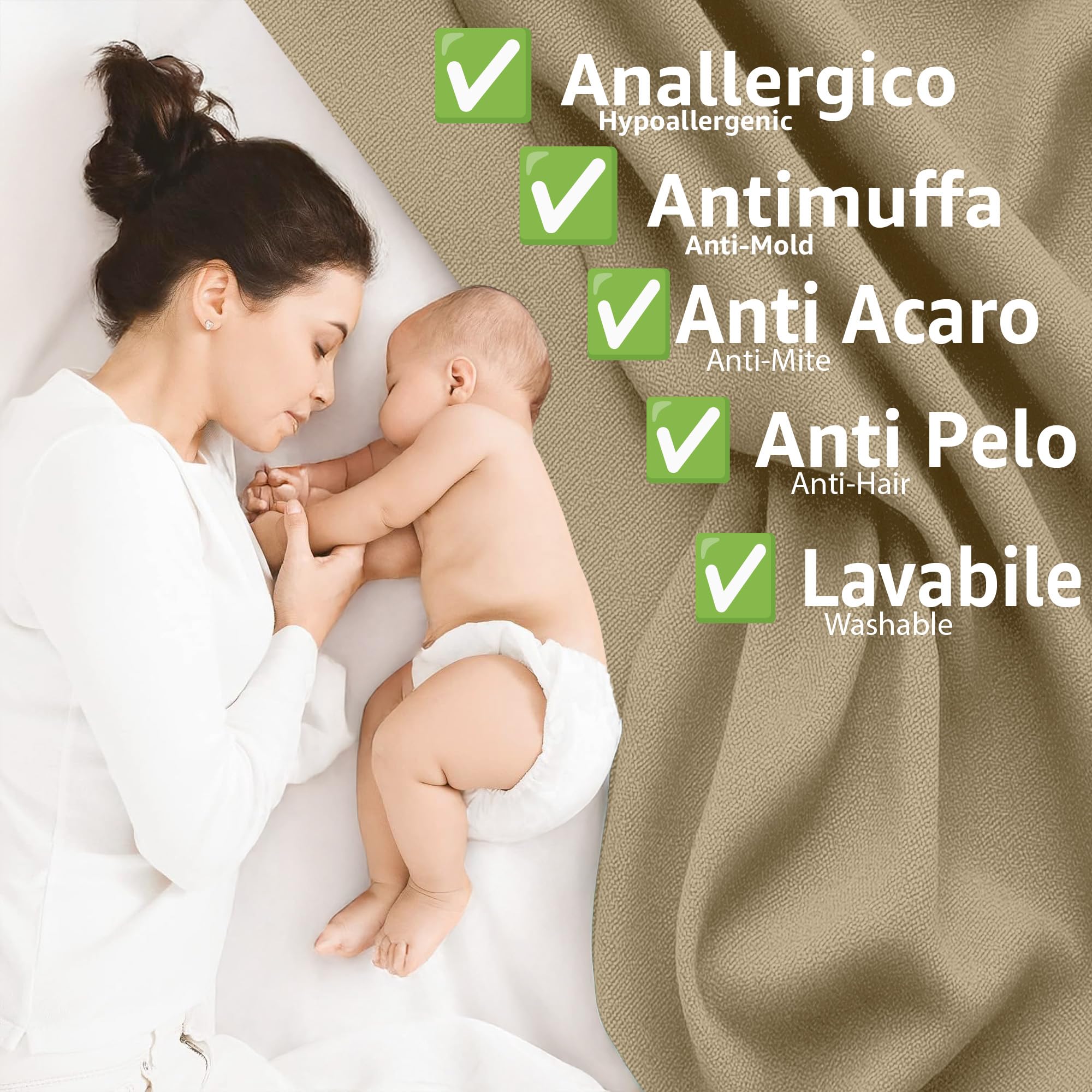 Byour3 - Copriletto in Cotone Misto ORGANICO Matrimoniale Letto Singolo Piazza e Mezza Coperta Pesante Lavabile Teli Arredo Multiuso Copritutto GrandFoulard Copridivano (Beige, Matrimoniale)