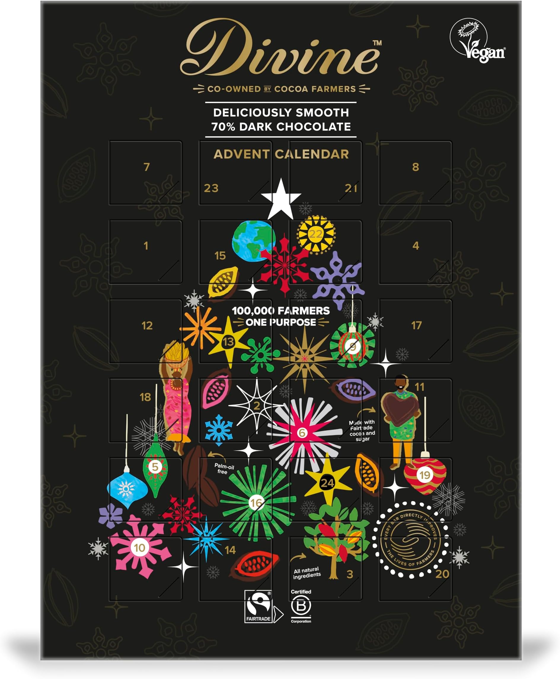 Divine Chocolate Dark Chocolate Advent Calendar