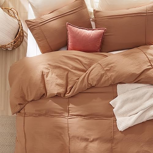 Miniatura 3 de Bedsure Funda de edredón de cuadrícula tamaño King  Funda de edredón Shabby Chic de 3 piezas, ropa de cama bohemia tamaño King, incluye 1 funda de