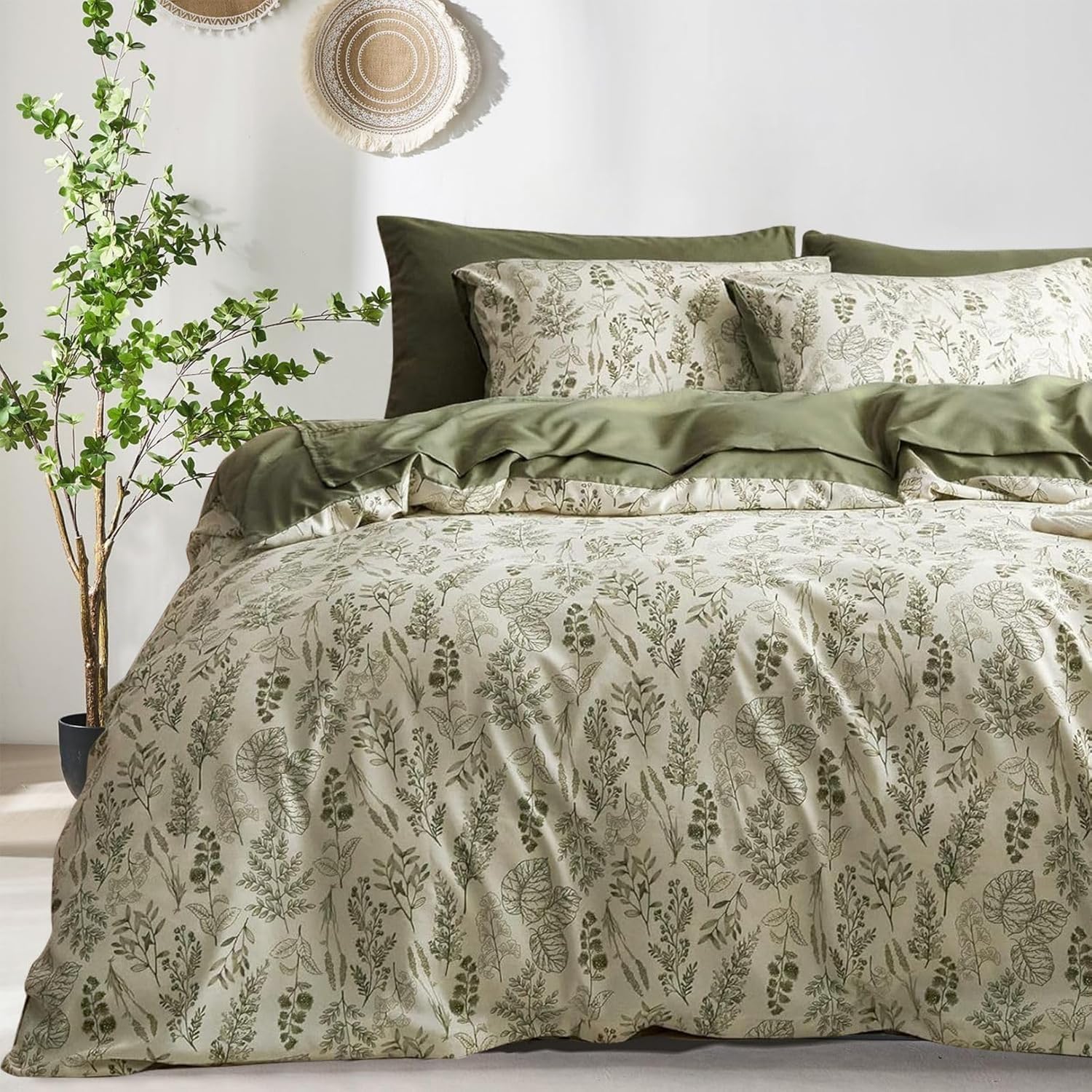 Parure de lit motif floral cadeau idéal linge de maison motif botanique