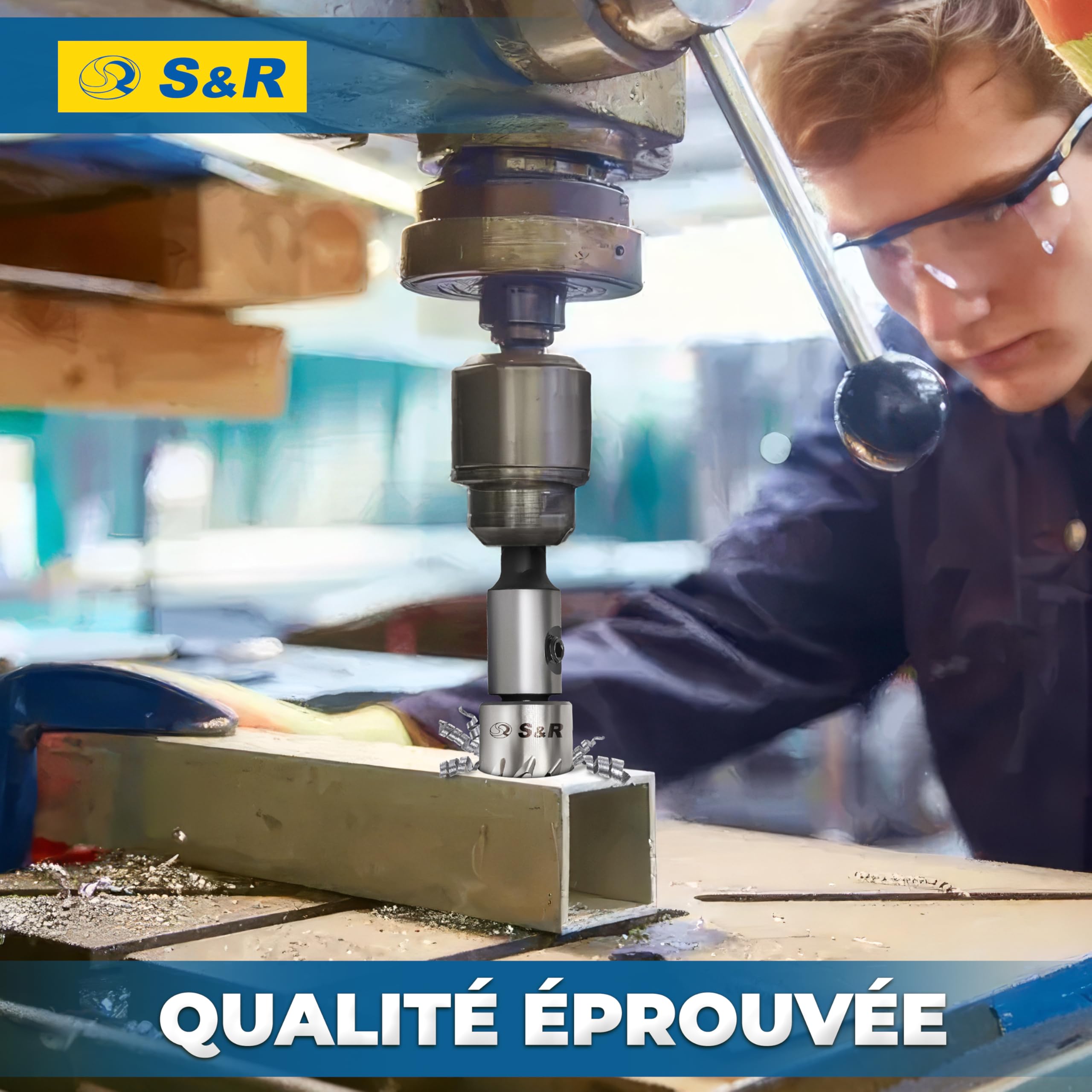 S&R Scie Cloche Metal. Lot 5 Trépans Scie cloche pour Métal HSS Acier Cobalt. Coffret 5 Trépan scie-cloche 16mm 18,5mm 20mm 25mm 30mm HRC 64–66. Tige 9,5 mm
