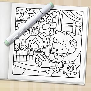 Merry Christmas: Cozy Coloring Book for Adults and Teens with Adorable Characters - Preview 4