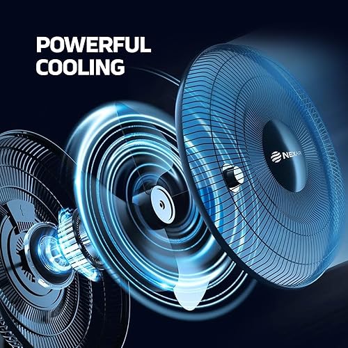 Miniatura 3 de Ventilador de mesa oscilante de 12 pulgadas, 3 velocidades, con inclinación ajustable de 180 y prácticos controles de botón, ventilador de