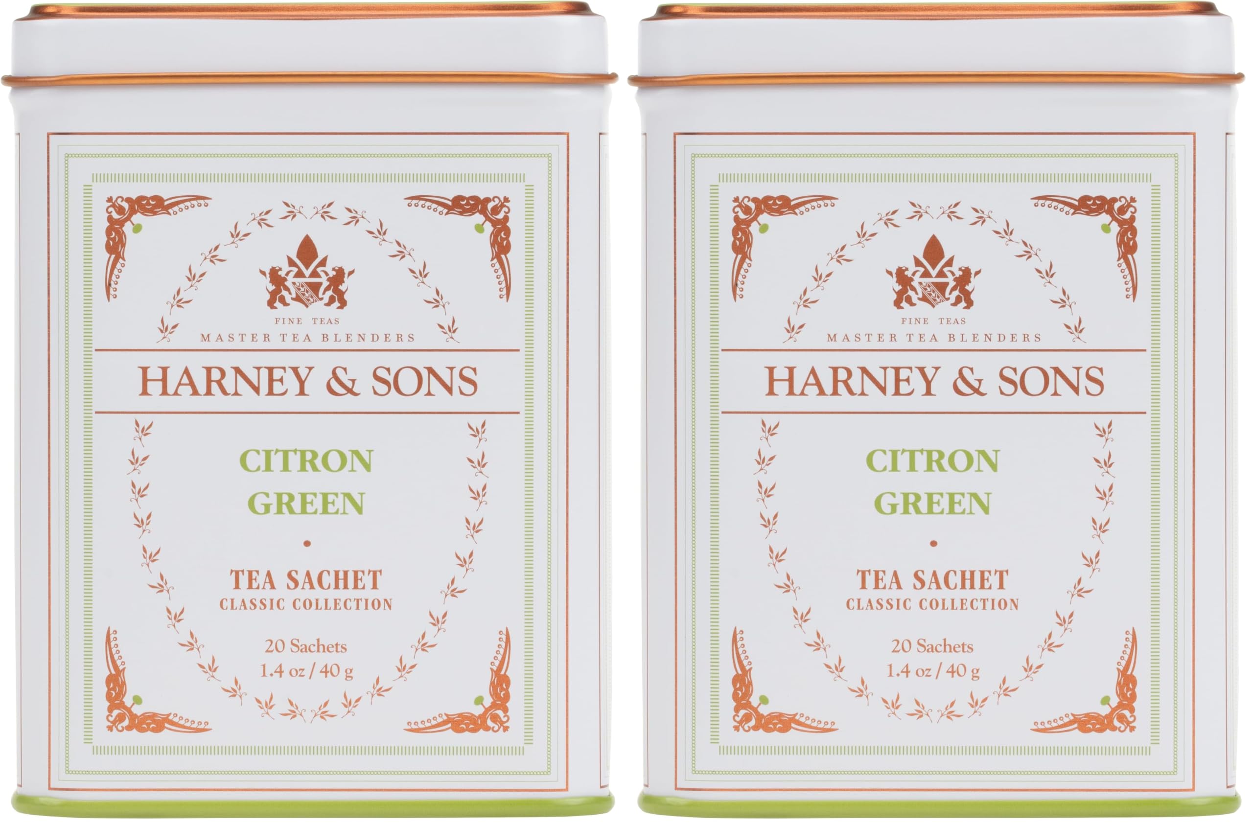 Harney & Sons Citron Green Tea, White, 20 Count (Pack of 2)