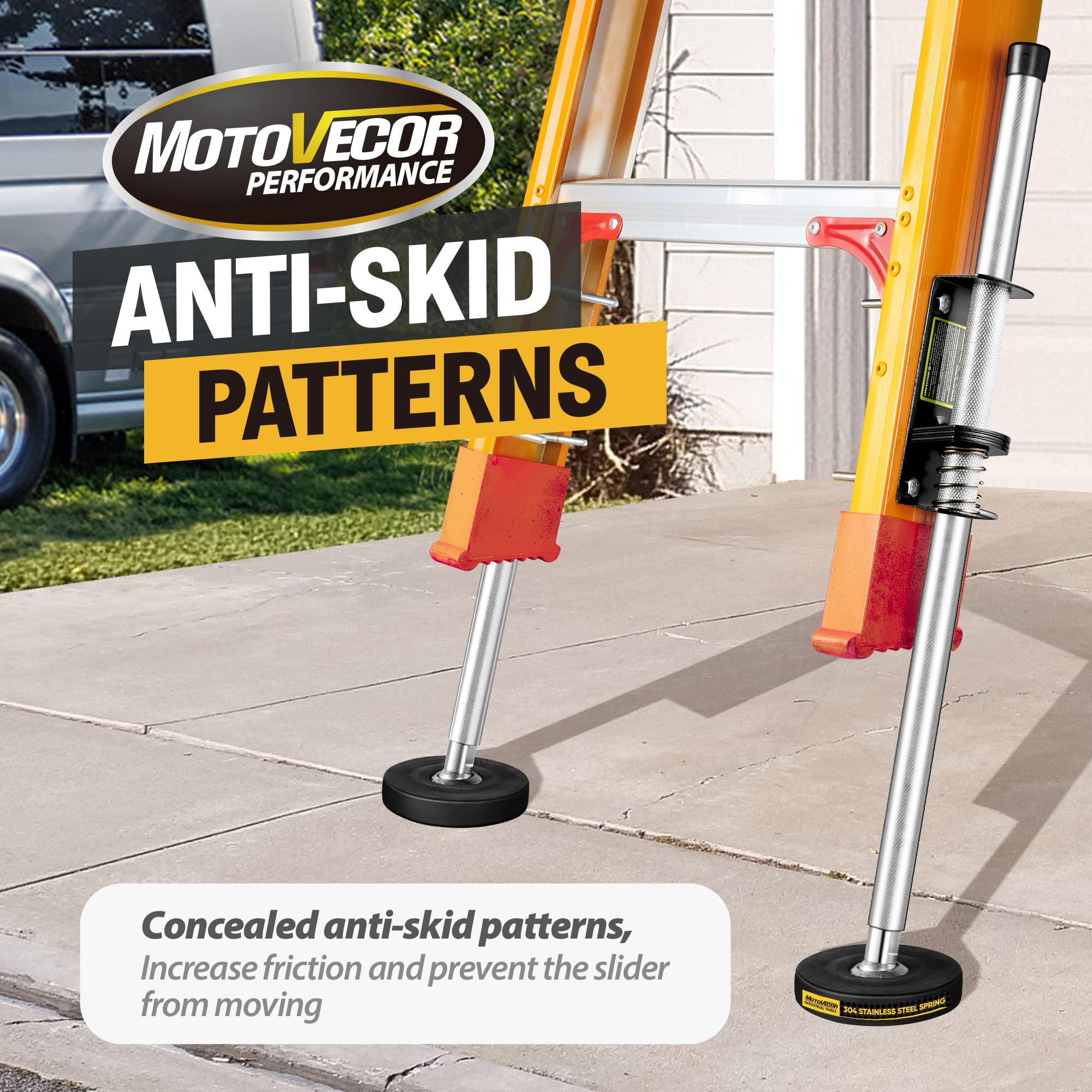 Adjustable Ladder Leveler with Anti-Slip Rubber Feet, Extension LadderÂ Stabilizer Feet Levelers, Universal Stair Ladder Stabilizer, Ladder Aide Leveling Feet, Ladder Accessories