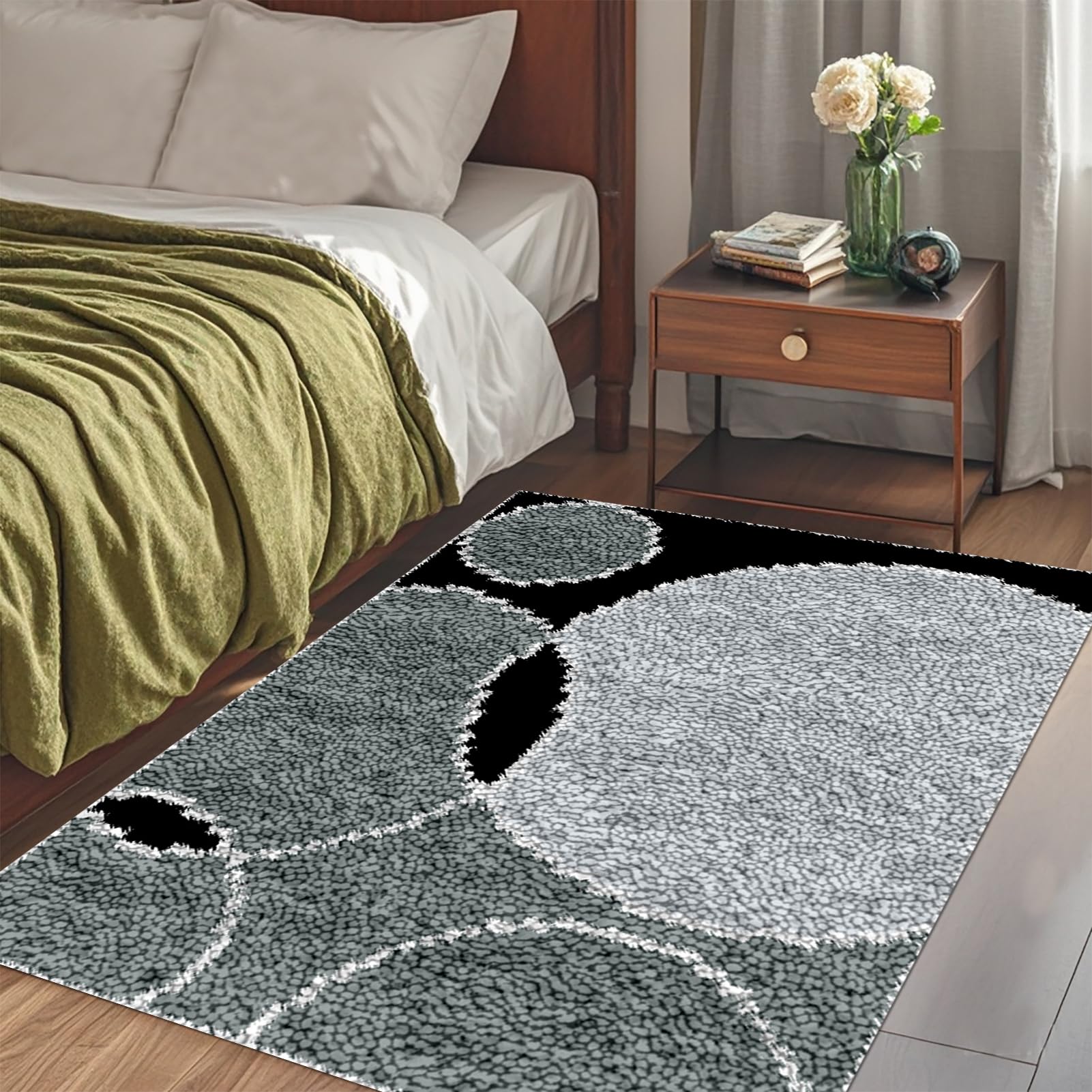 Knüpfteppich Zum Selber Knüpfen Groß, Knüpfhaken-Sets für Anfänger, Vorgedrucktes Muster Leinwand Teppich, Stickerei Handwerk Für Erwachsene Handarbeiten DIY Teppich 61x87 cm