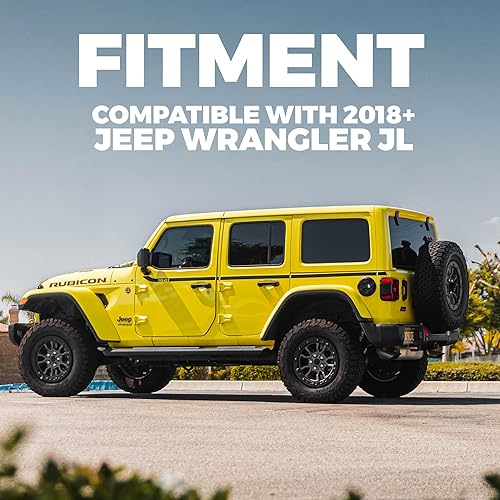 Miniatura 6 de Xprite Cubierta de tapa de tanque de gas con bloqueo compatible con Jeep Wrangler 2018-2024 JL y JLU 24 puertas ilimitadas, cubierta de puerta de