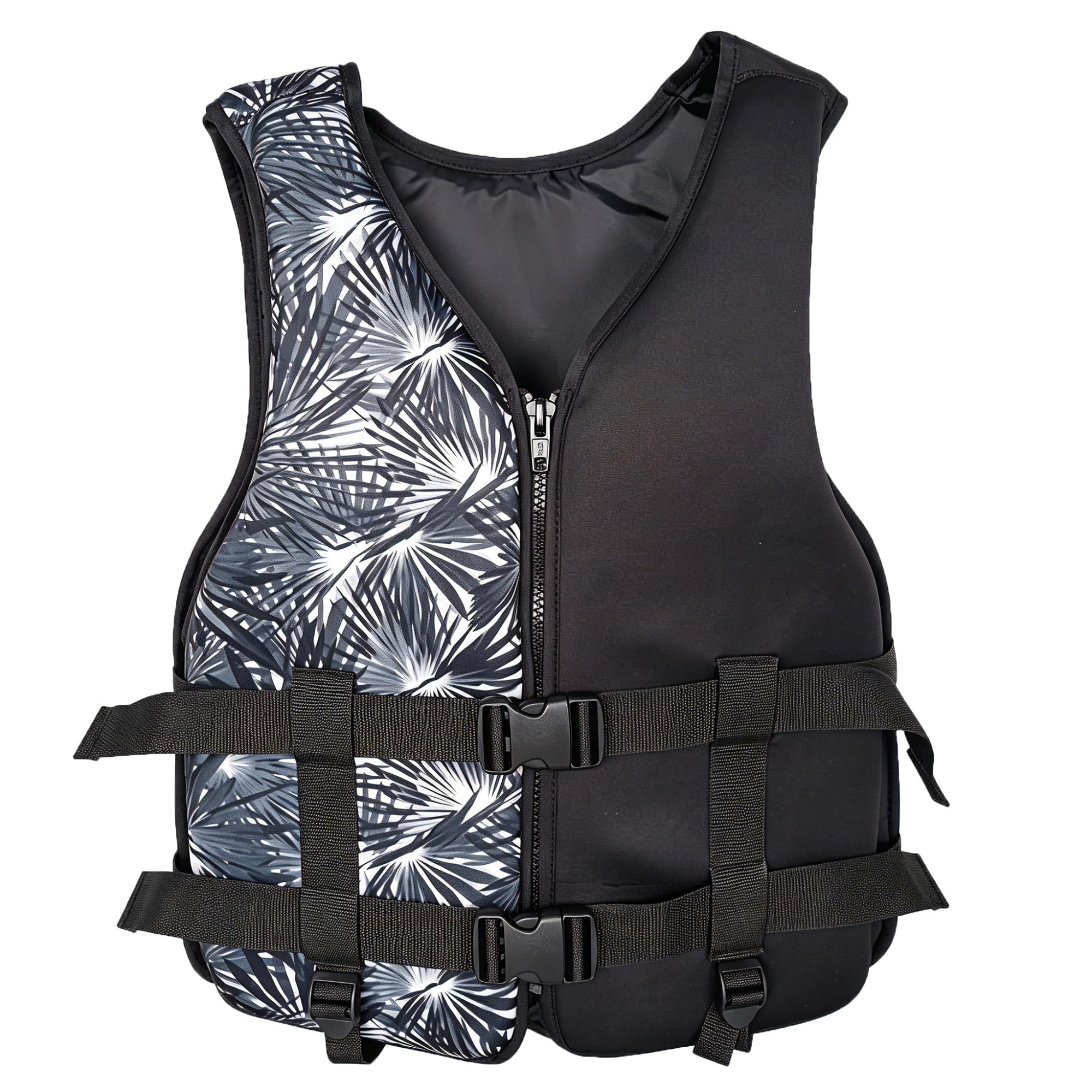 Flotation Aid Swim Vest Secure Buckles, Adults Water Sports Safety Gear, Buoyancy Neoprene Snorkeling Vest, for Kayaking Fishing Swimming