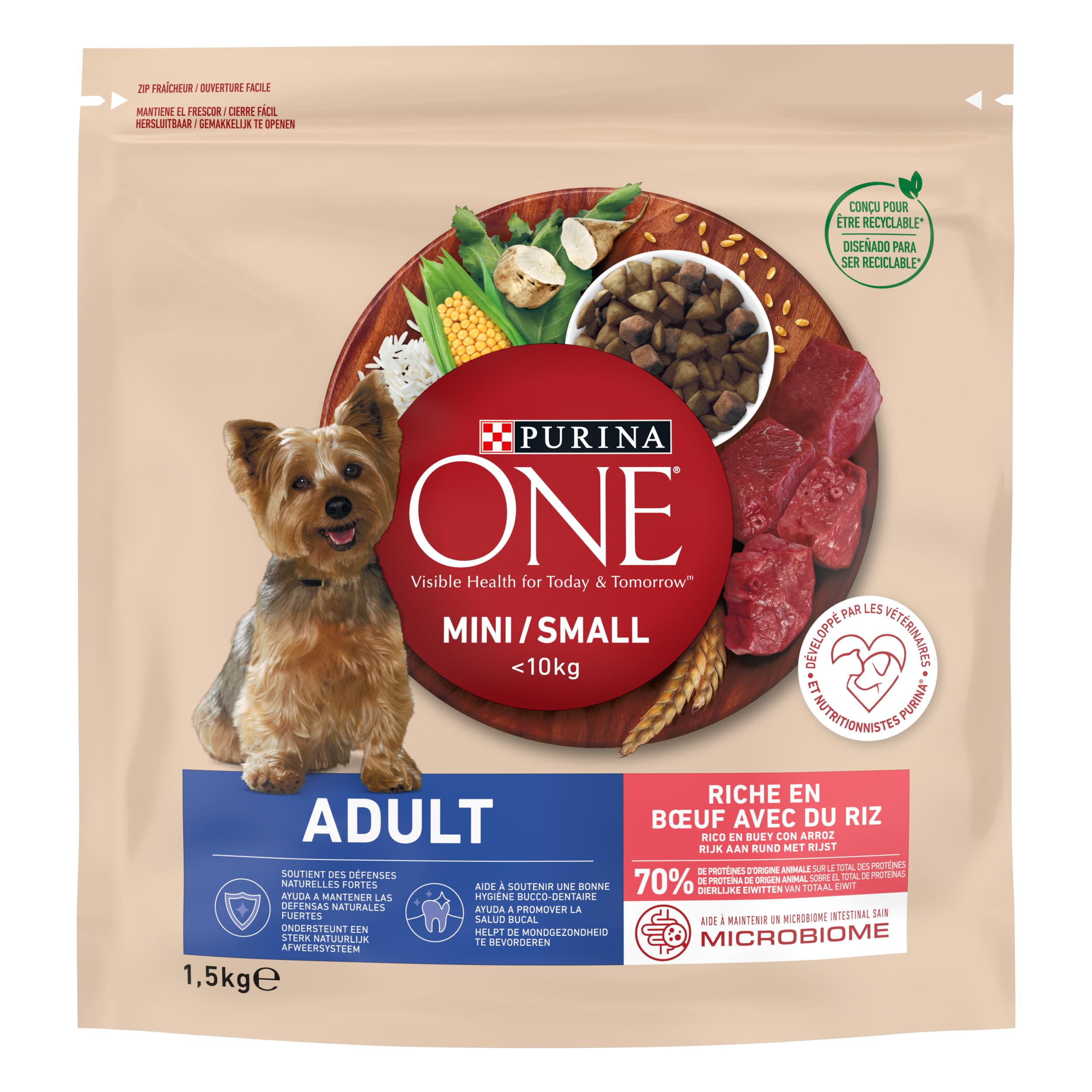Purina One Karma dla Psa, Wołowina I Ryż, 1,5 Kg