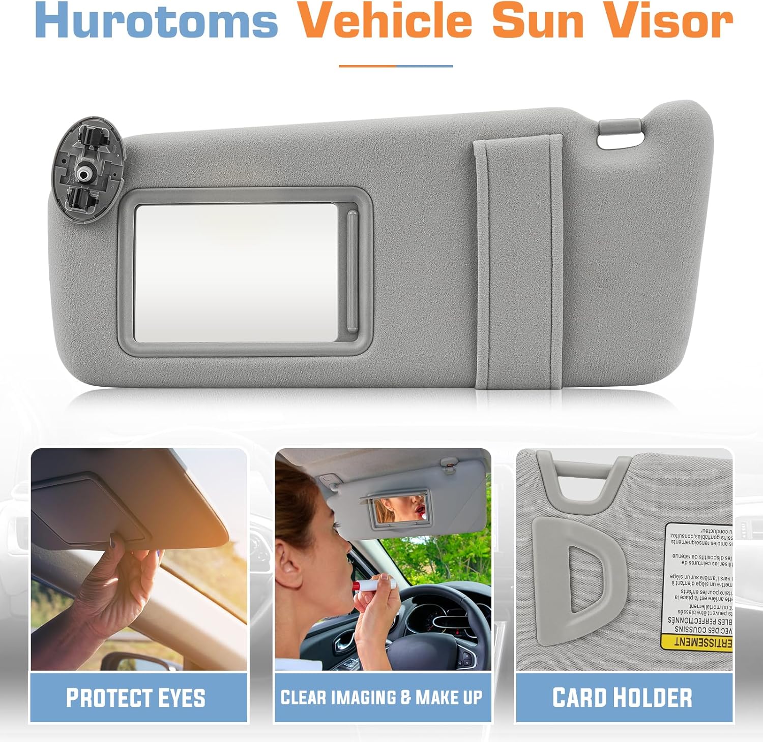 Left & Right Sides Sun Visor for 2007-2011 Toyota Camry Without sunroof, Driver & Passenger Sides Gray Sun Visor Without Light Replacement 74310-06750-E0, 74320-06780-B0, 1 Pair