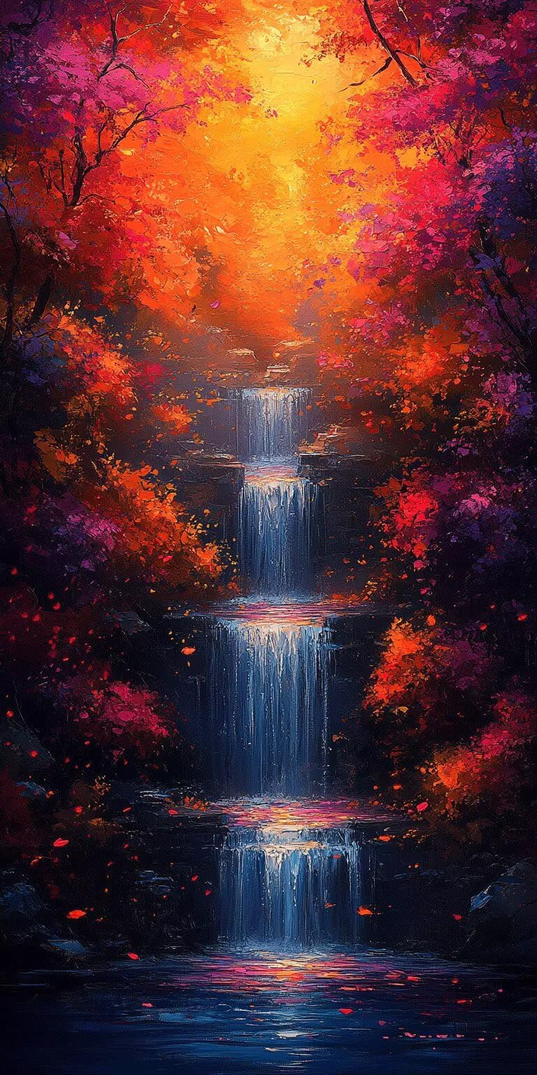 Pintar por Numeros Adultos Cascada Lienzos 90x180cm, Abstracción, k-338