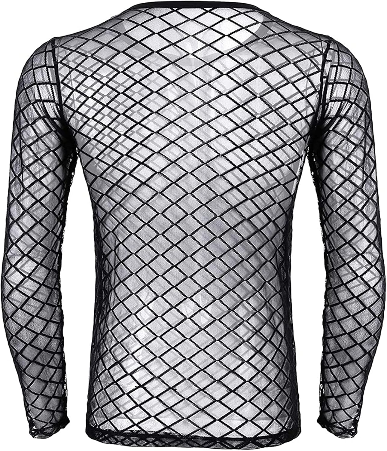 ZUYPSK Men Mesh Fishnet Long Sleeve T-Shirt See Through Sport Training Workout Tank Top Vest Clubwear - Image 6