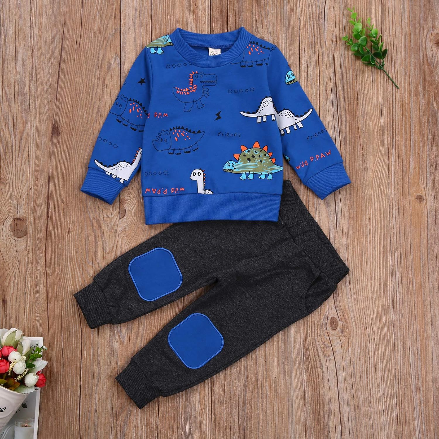 Toddler Infant Baby Boy Clothes Hoodie Fall Winter Sweatsuit Pants Gender Neutral Long Sleeve Outfit Set