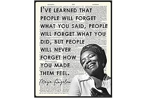 Inspirational Maya Angelou Poster: "People Will Forget..." Dictionary Print, Motivational and Affirmation Wall Decor