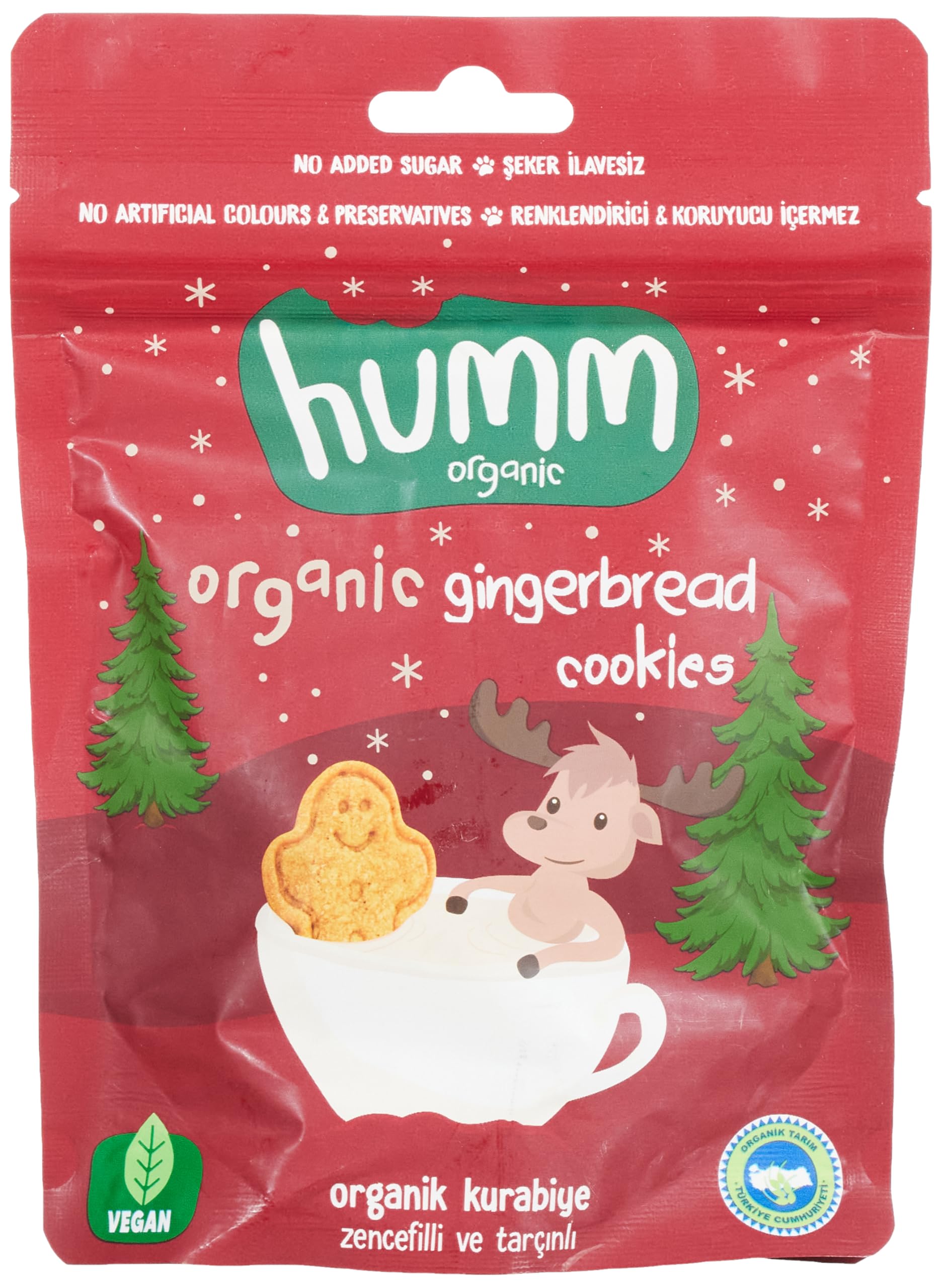 Humm Organic Organik Zencefilli Tarçınlı Vegan Kurabiye 1 Paket(55 Gr x 1 Adet)