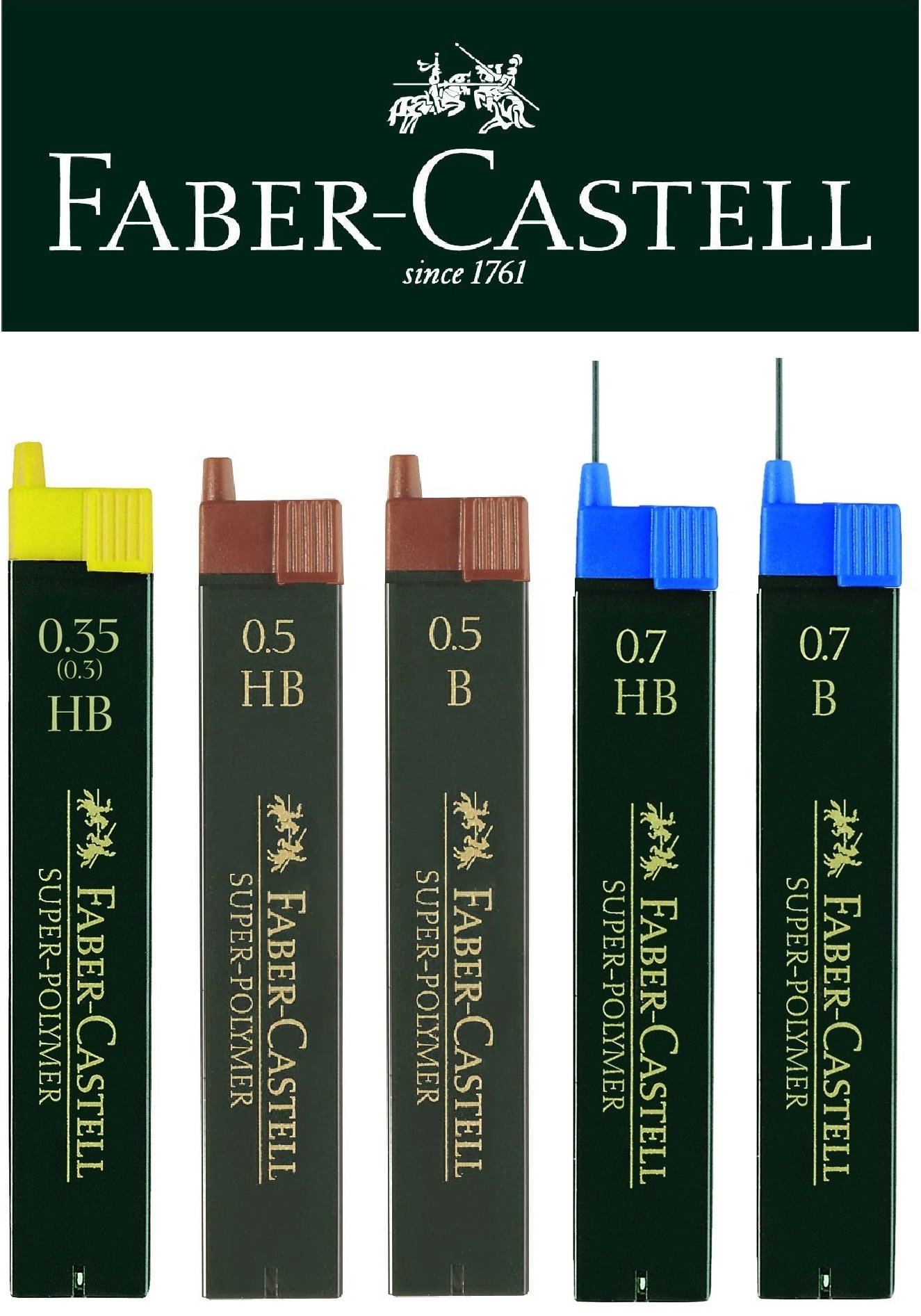 Faber-Castell 9065 - Refill Leads 0.5 mm HB, 5 Dosen, 5