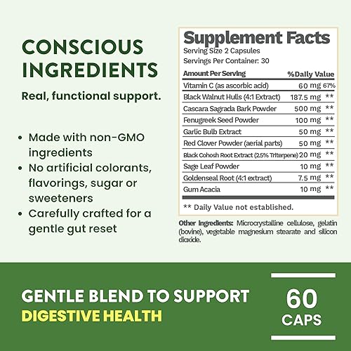 Miniatura 6 de Limpieza avanzada de colon de 7 días, prebióticos y hierbas naturales, apoya la desintoxicación y la flora intestinal para mujeres y hombres, con