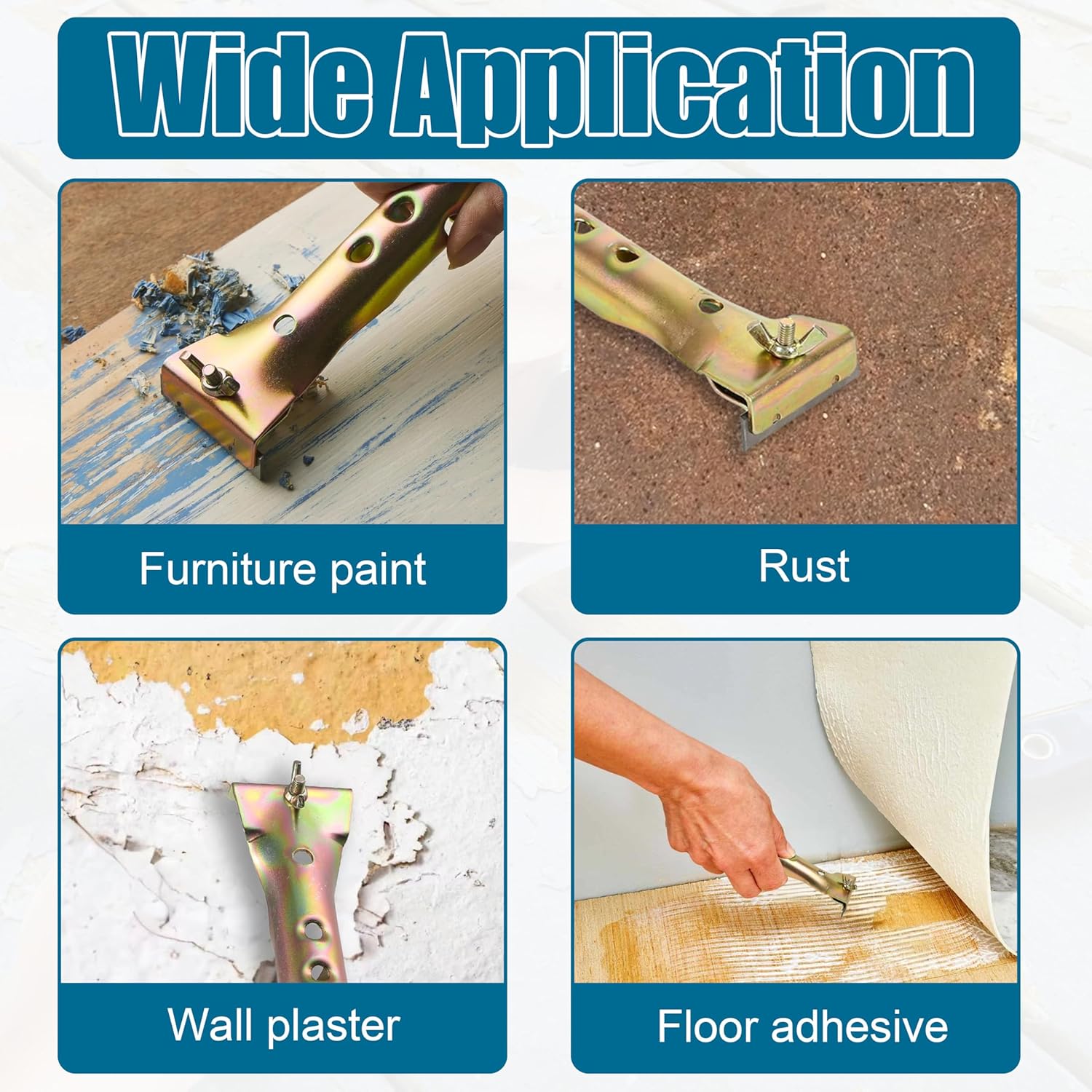 2-3/8" Carbide Scraper Paint Scraper Double-Edged Reversible Replacement Blade 10 Pack Fits Rust scraping, Removing Paint, wall, floor, Grout,