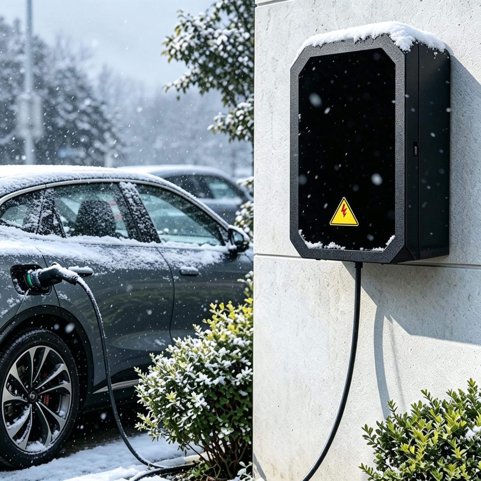 Copertura Wallbox per Veicoli Elettrici, Tettoia Protettiva per Wallboxs, Protezione Stazione di Ricarica EV, Custodia Impermeabile con Porta in Acrilico Magnetica Black,50x25x70cm