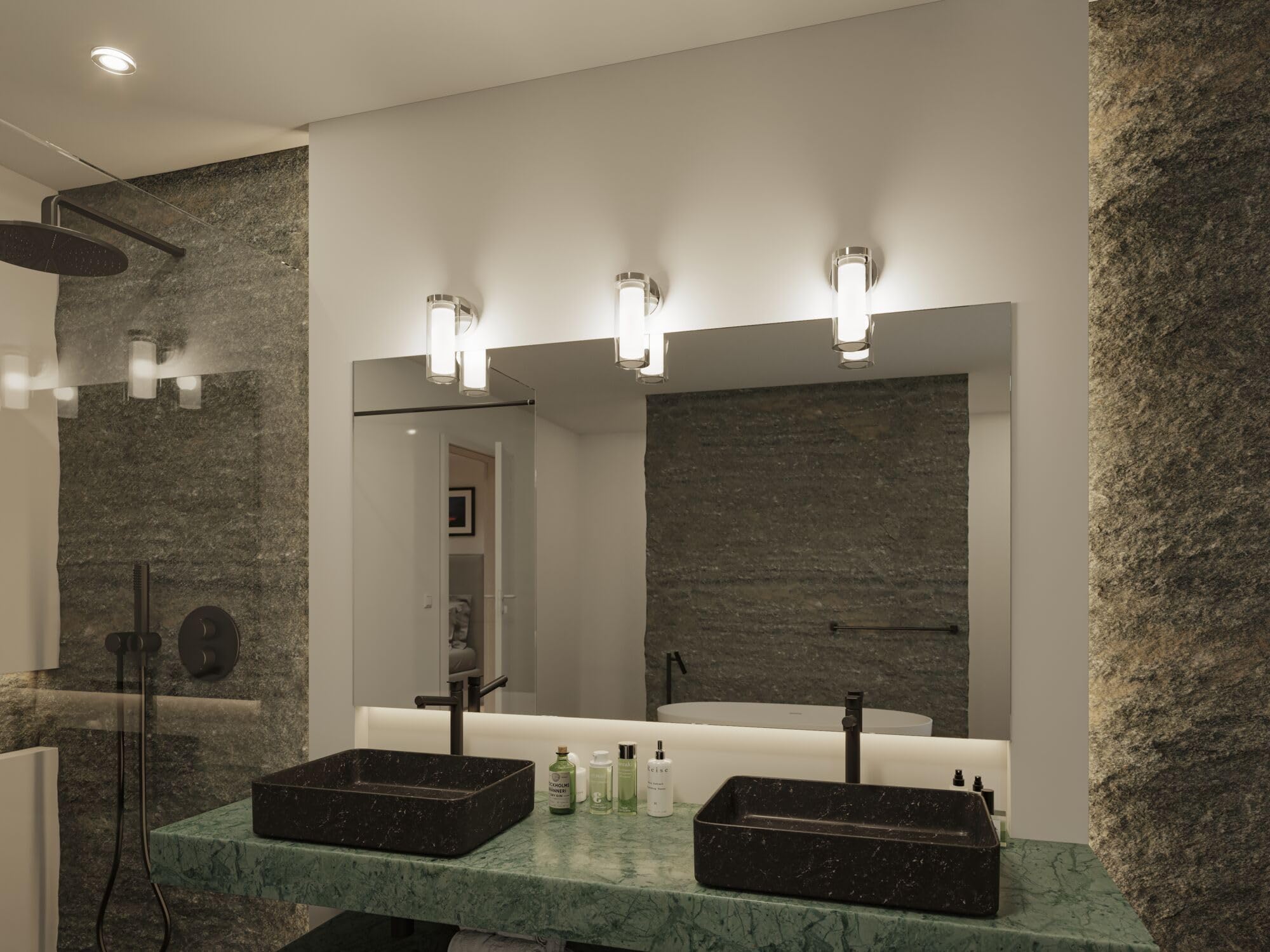 Paulmann 71076 Applique Selection Bathroom Luena IP44 E14 230 V max 20W dimmerabile cromo, vetro, luce da bagno a una fiamma