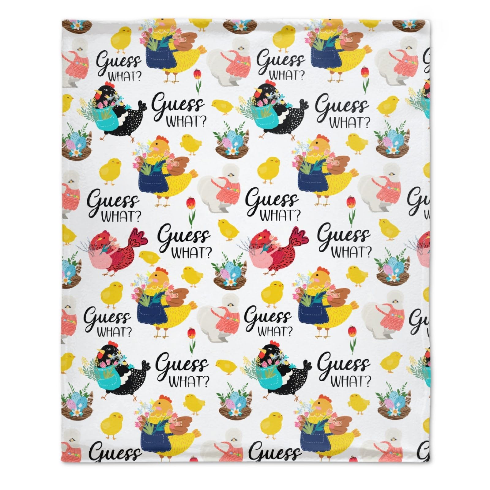 Chickens Blanket Gift for Boy Girl, Chicken Flowers Throw Blanket for Hen Chicken Lovers Soft Lightweight 40