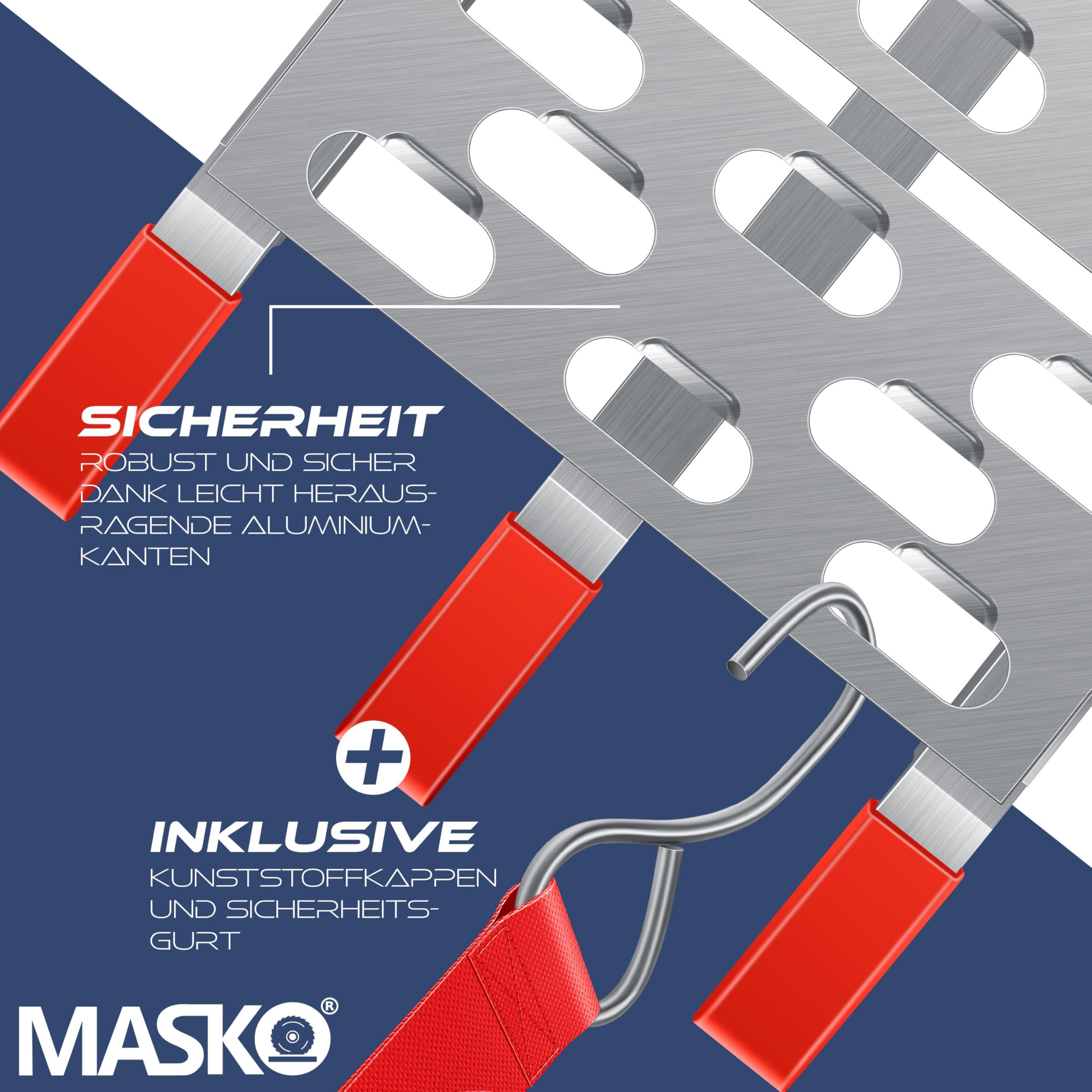 MASKO® Auffahrrampe 340kg Faltbare ALU Verladerampe Max 680kg* Pro Paar Verladeschiene Antirutsch Klappbar max. 340kg* pro Stück Motorrad ATV Quad PKW Auto Laderampe,1x Auffahrrampe Silber
