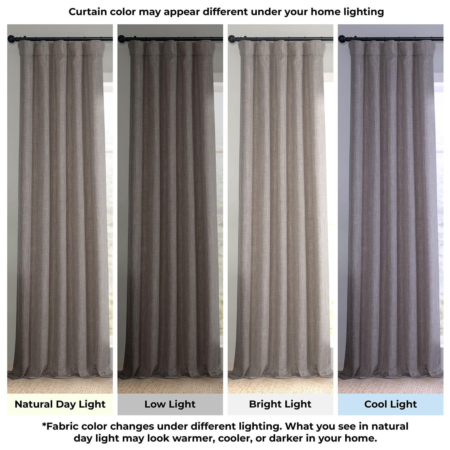 HPD Half Price Drapes Cortinas de Lino sintético con Textura para oscurecer la habitación, para Dormitorio, 100 Pulgadas de Ancho x 108 Pulgadas de Largo, Cortinas Extra Anchas para Sala de Estar,