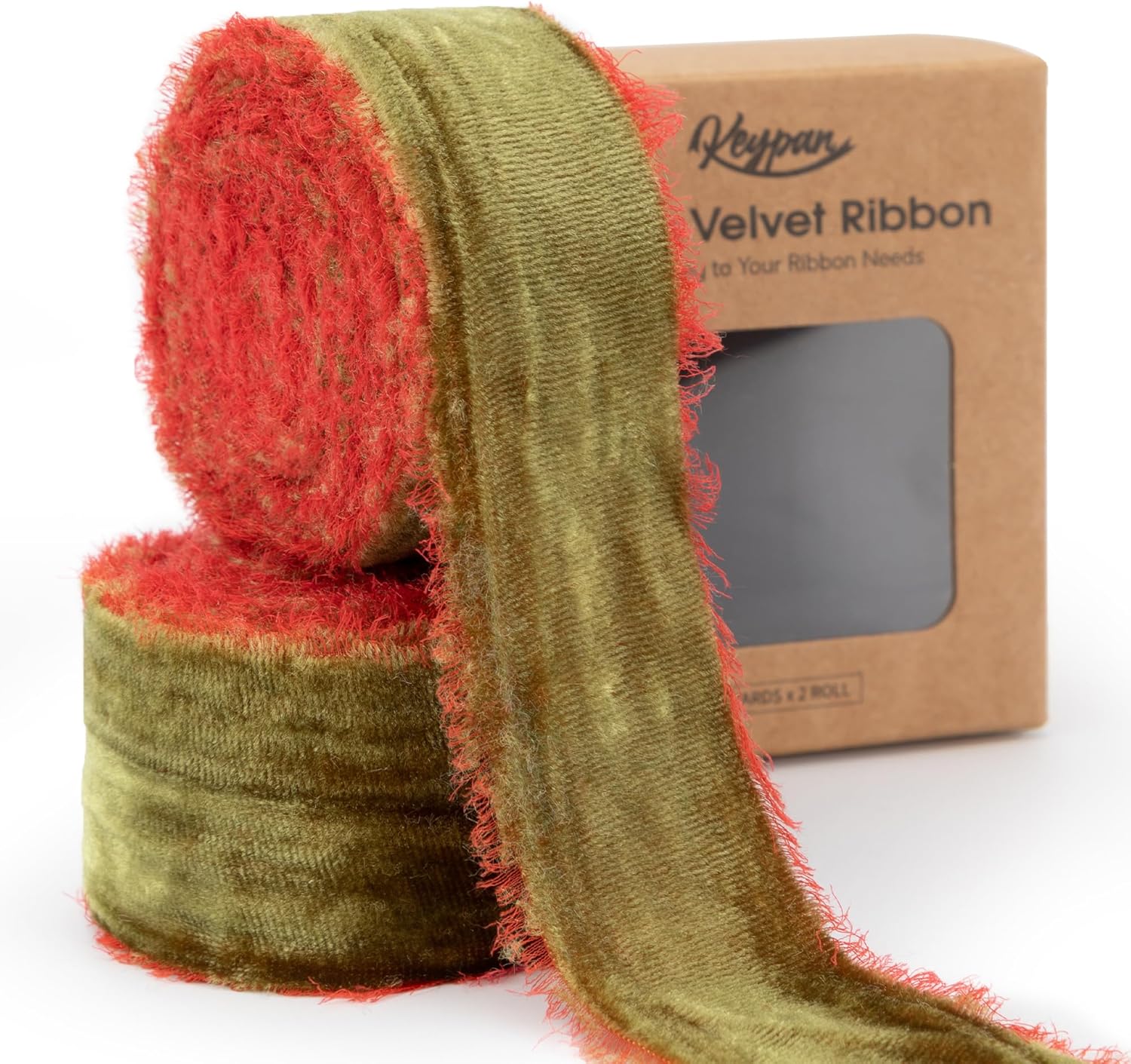 Amazon.com: Keypan Cinnamon Velvet Ribbon 1-1/2 Inch x 6 Yd Crinkled ...