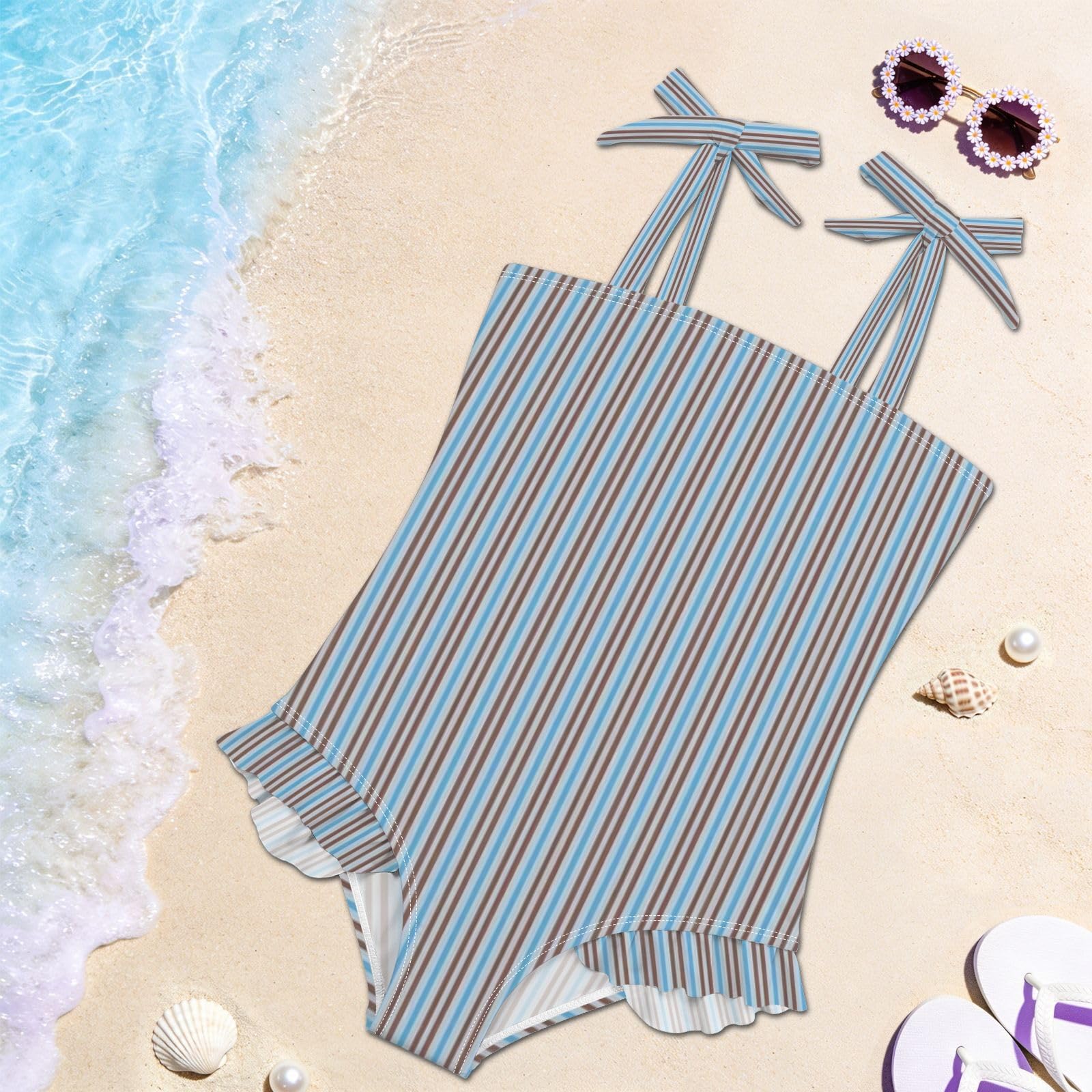 FRODOTGV Costume da bagno intero per ragazze, ad asciugatura rapida, costume da bagno da spiaggia per bambine
