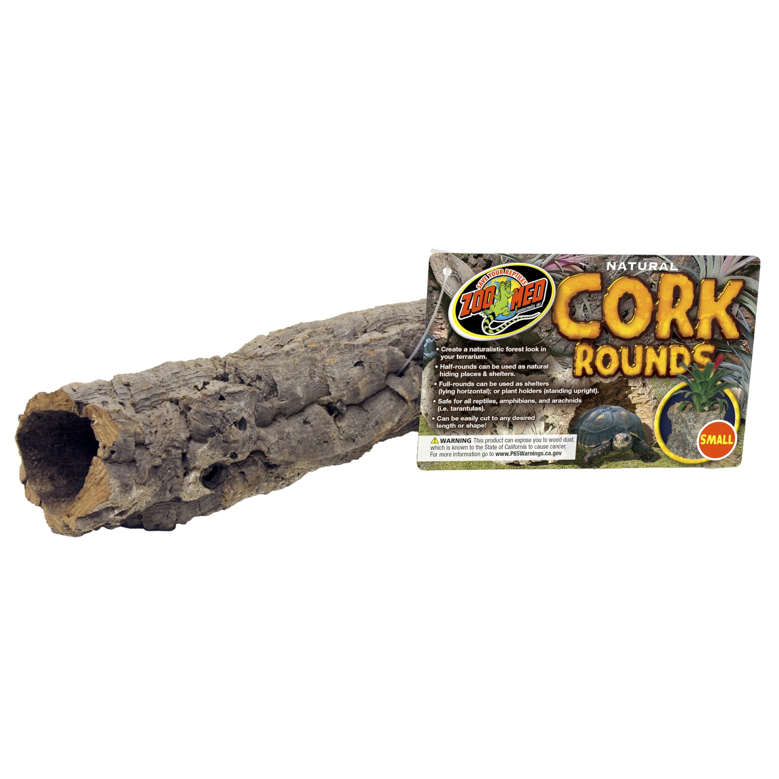 SunGrow Reptile Cork Bark Round Hide