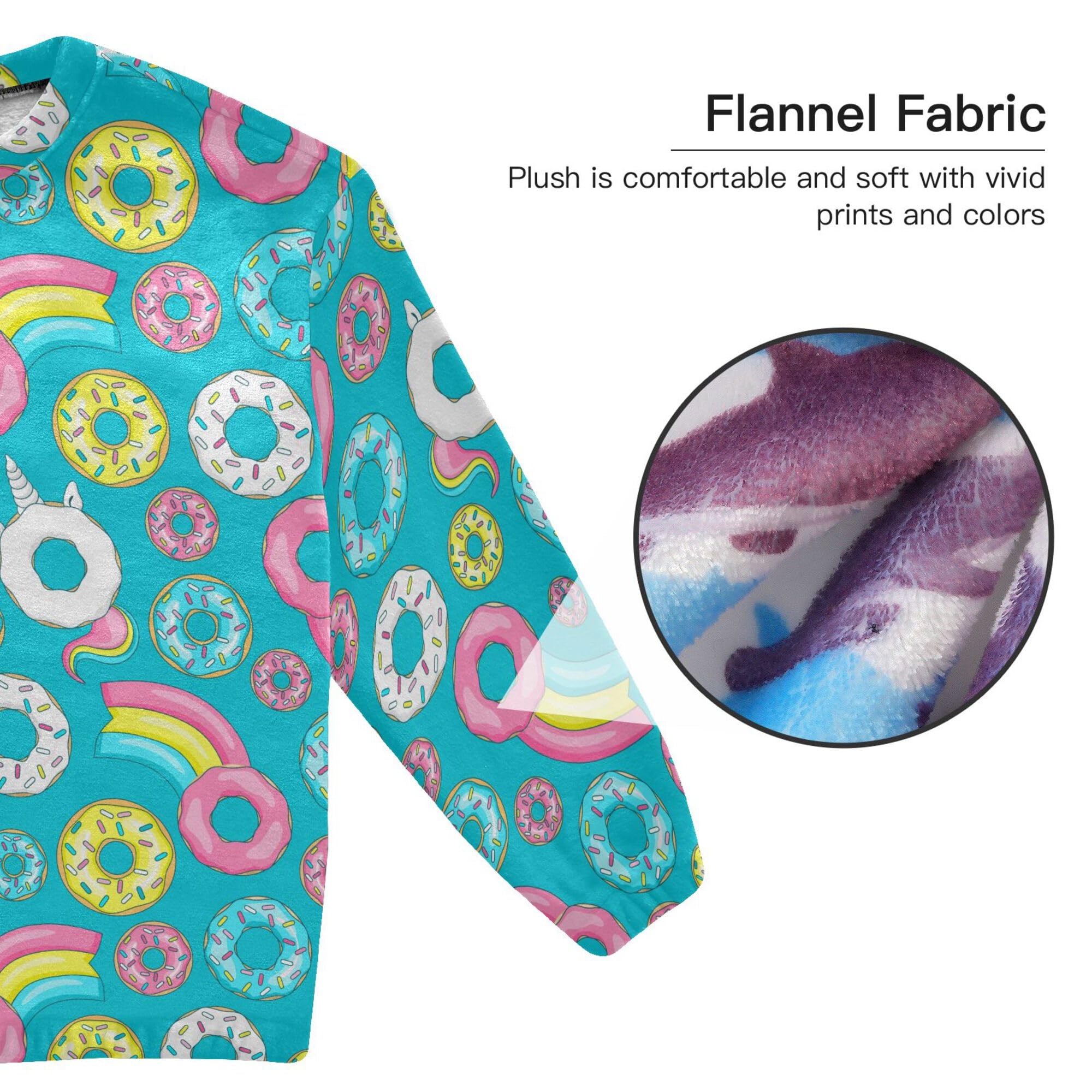 ALAZA Conjunto de pijama de forro polar para mujer, diseño de pato amarillo, manga larga, ropa de dormir de dos piezas, ropa de dormir térmica, pijama súper suave, talla S