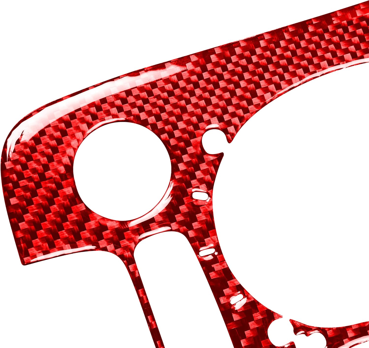 Car Center Console Control Button Panel Decal Kit Real Carbon Fiber Interior Trim Compatible with Chevy/Chevrolet Camaro 2010-2015 2011 2012 2013 2014 Sticker Accessories Decoration 3pcs Red