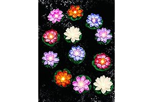 Lotus Floating Lights (12 Count) - Illuminate Your Backyard Oasis with Serenity