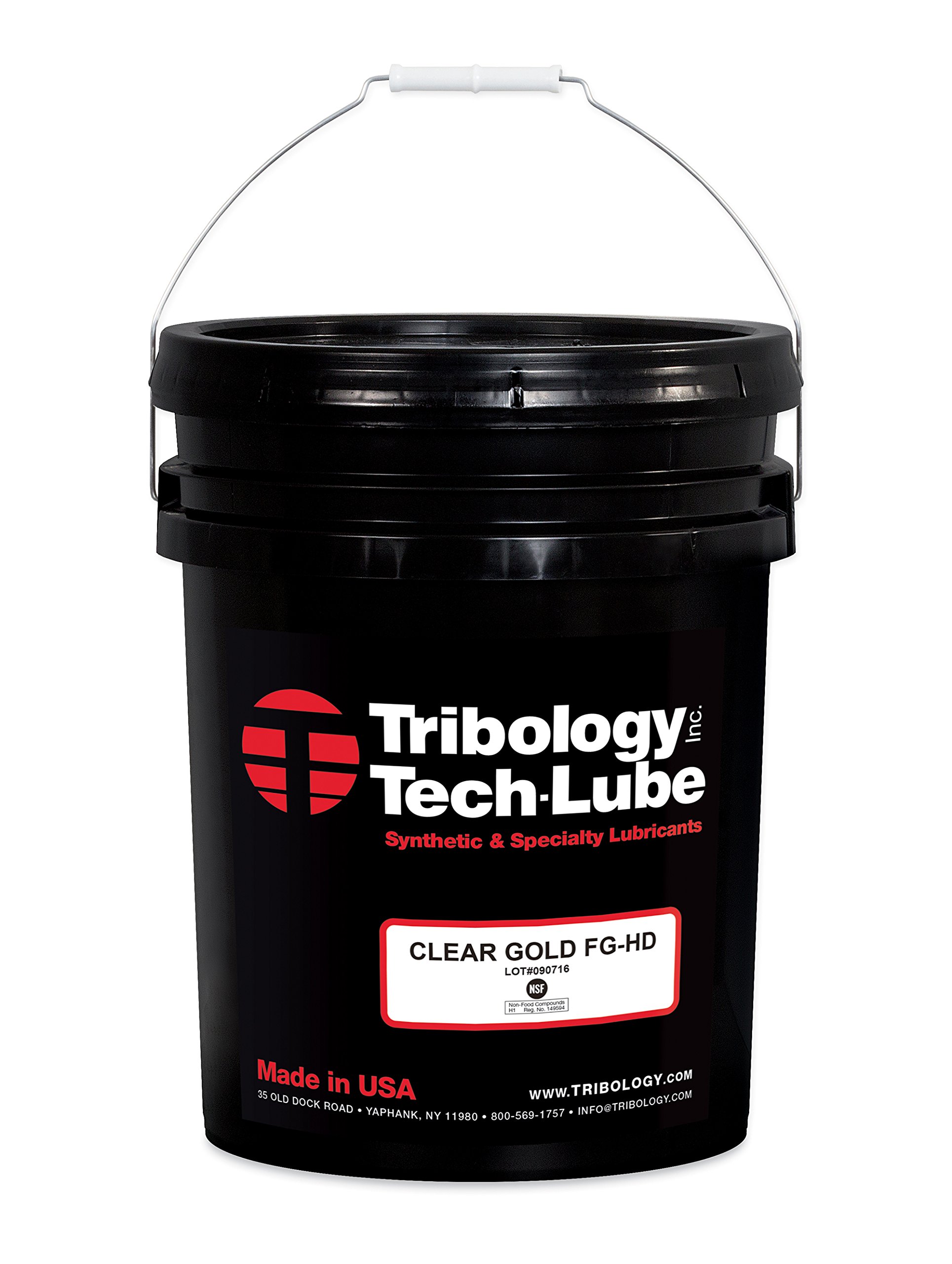 Tribology/Tech-Lube Clear Gold FG-HD-5gal NSF H1 Synthetic High Temperature Food Grade Grease, 5 gal