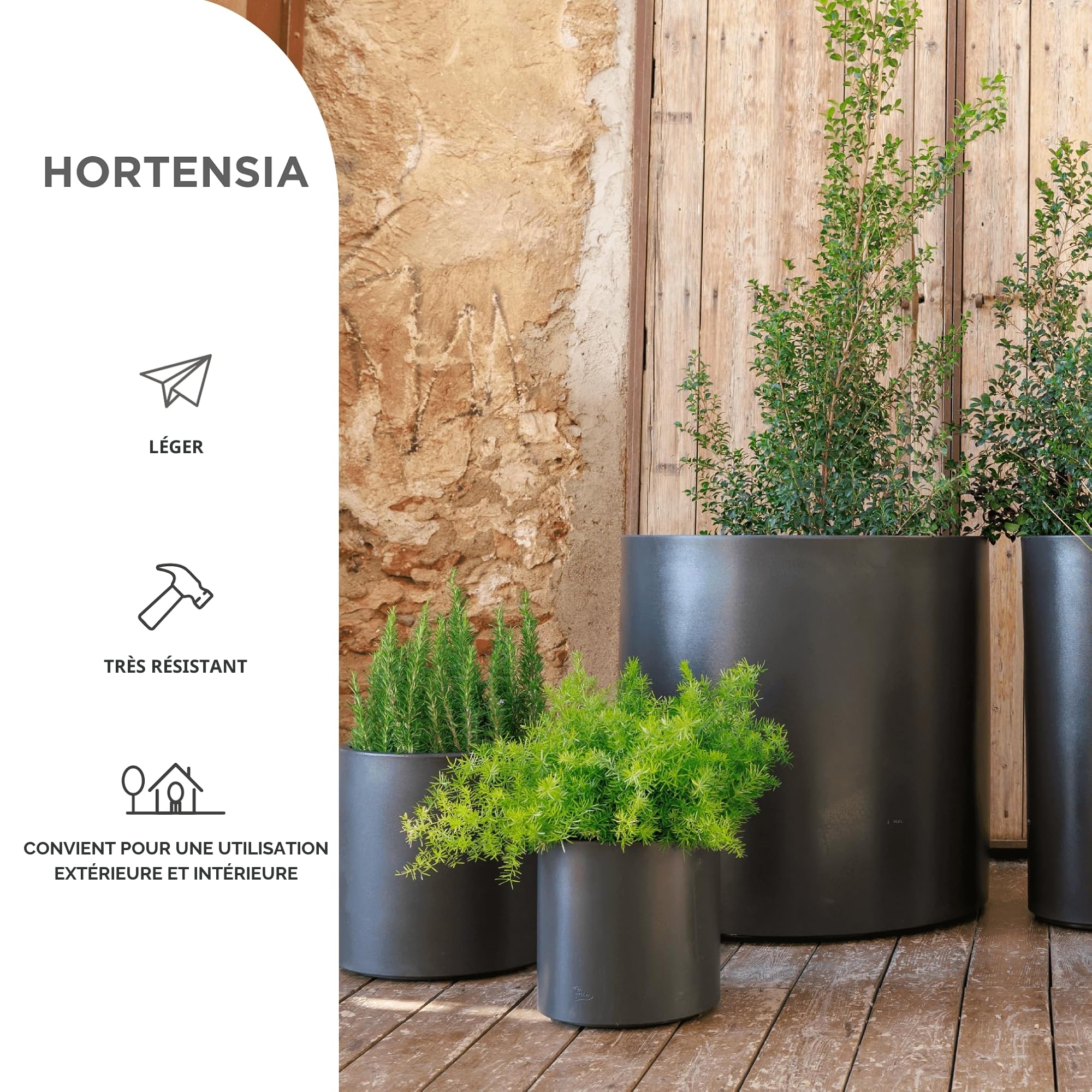 newgarden Pot de Fleurs Rond Terracotta 40 x 40 cm, bac à Plantes extérieur et intérieur, terrasse, Jardin et Piscine – Hortensia 40